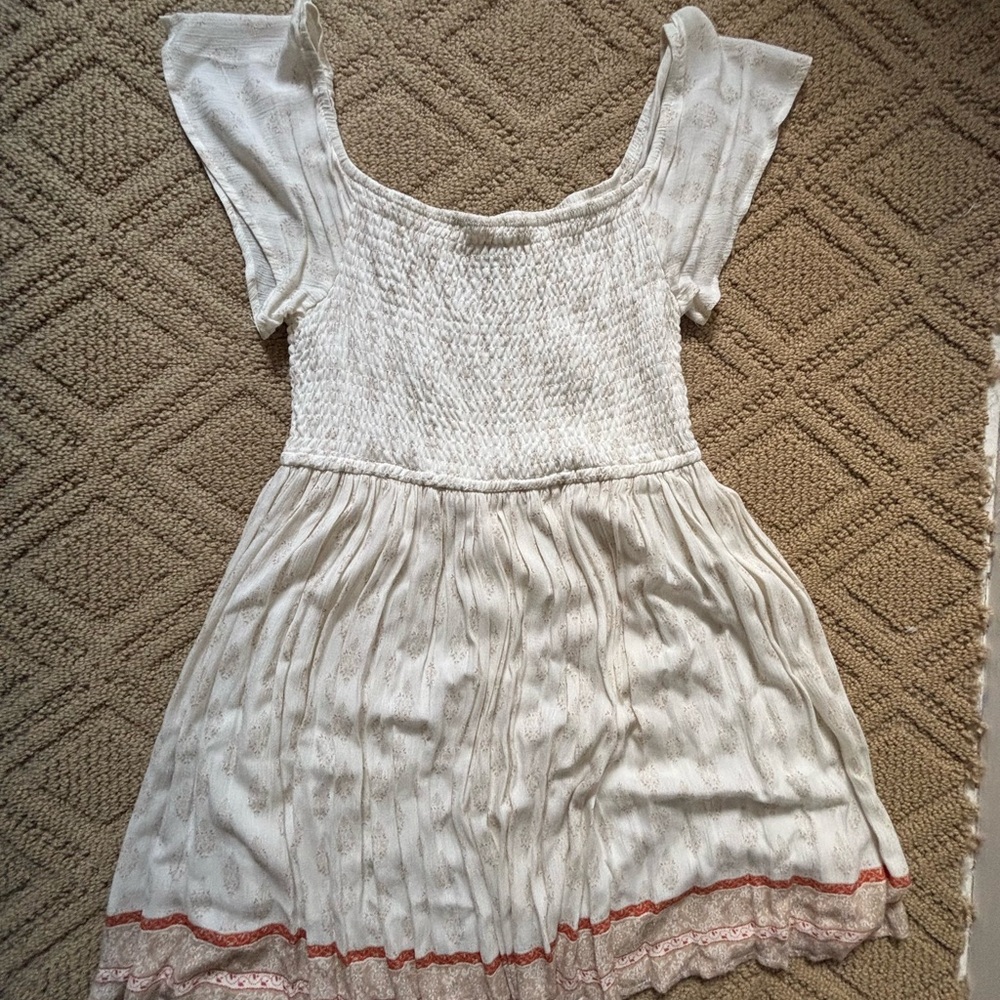 CUTE White Smocked Bodice Mini Dress